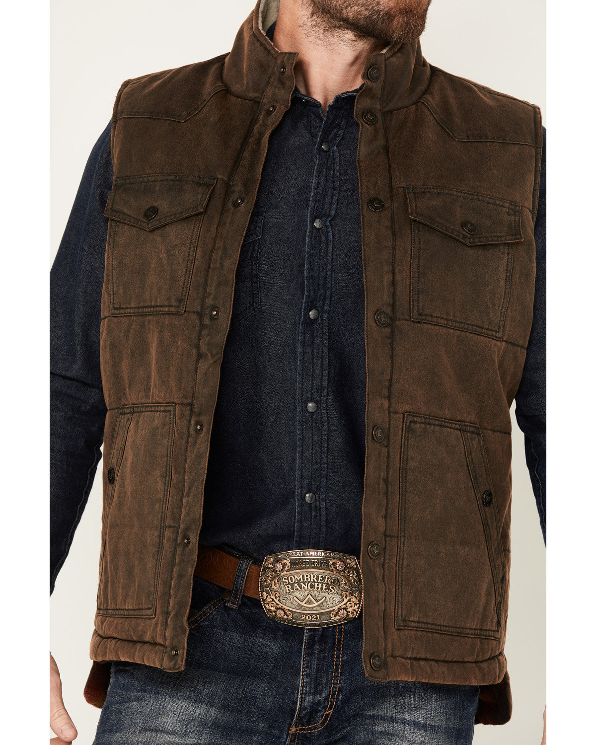 Men's Oil Slick Snap Vest - Big | Cody James Clothing