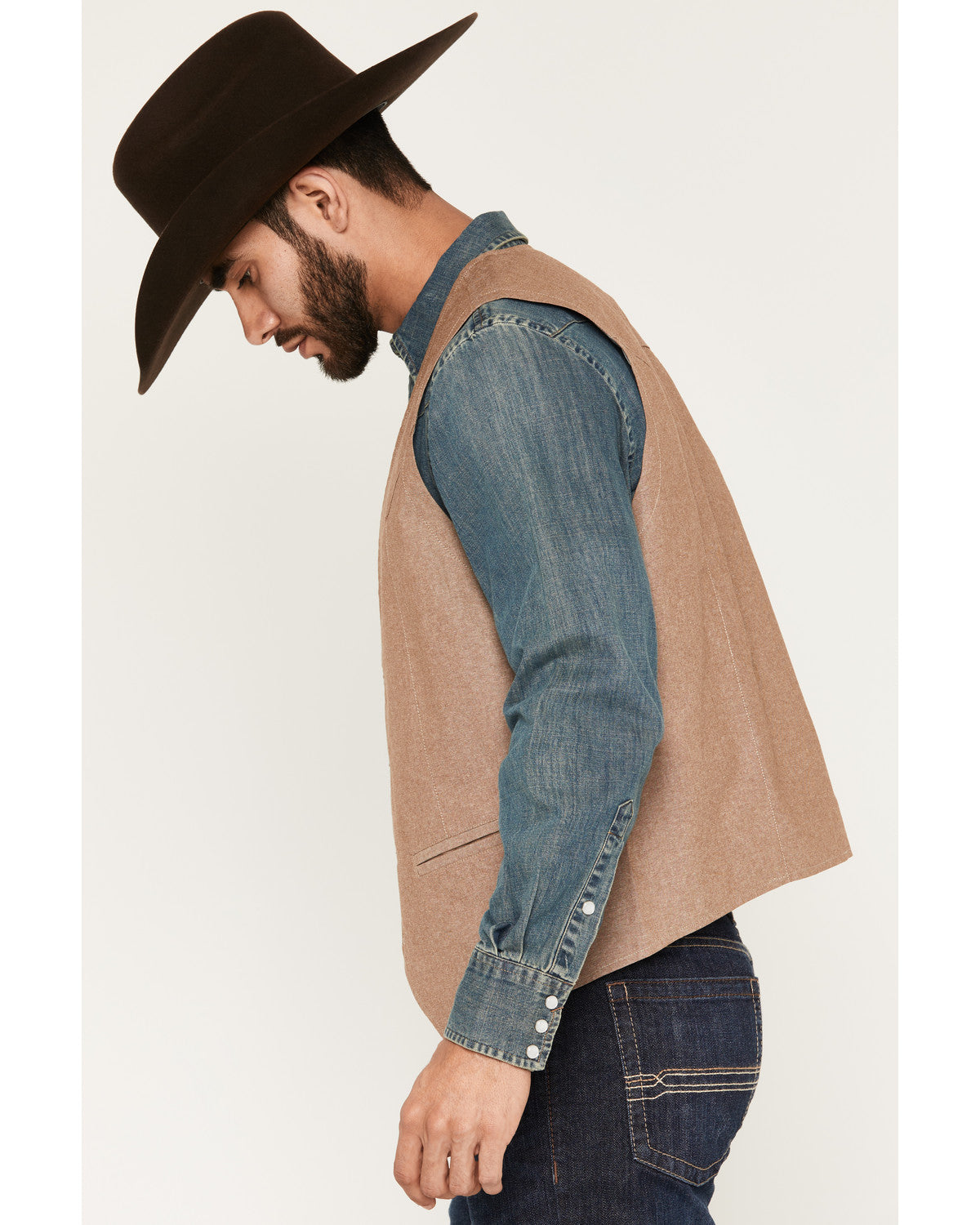 Men's Chambray Button-Down Vest | Cody James Clothing