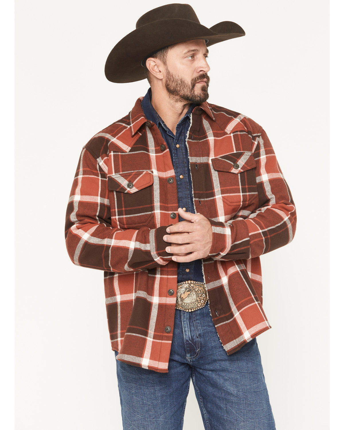 Men's Baxter Sherpa Lined Plaid Print Flannel Shirt Jacket | Cody James Clothing|Sale