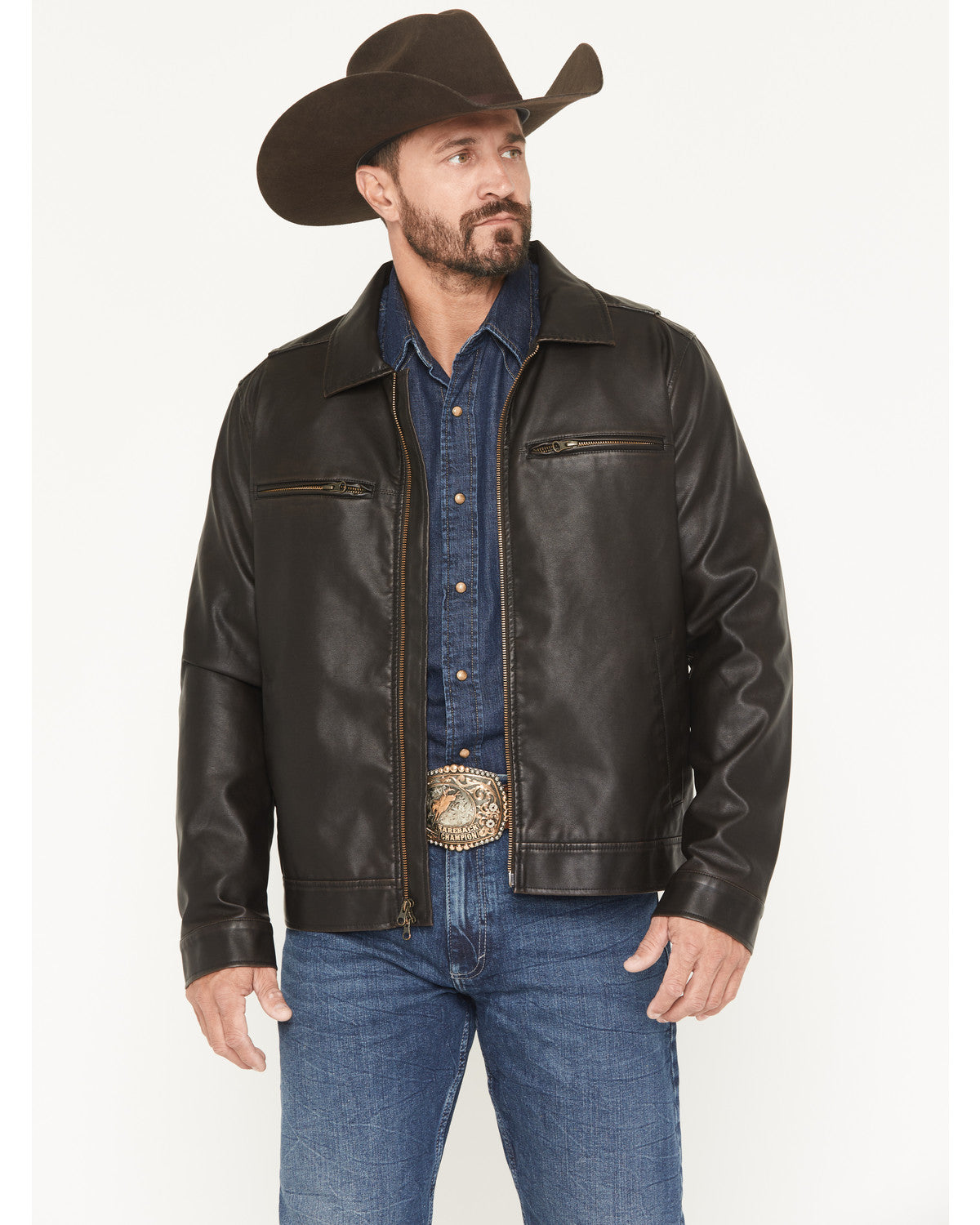 Men's Faux Leather Moto Jacket - Tall | Cody James Clothing