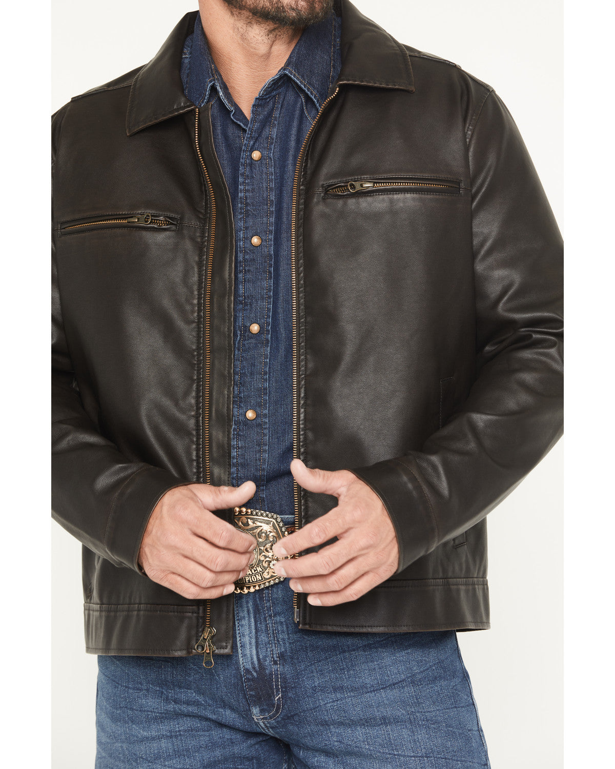 Men's Faux Leather Moto Jacket - Tall | Cody James Clothing