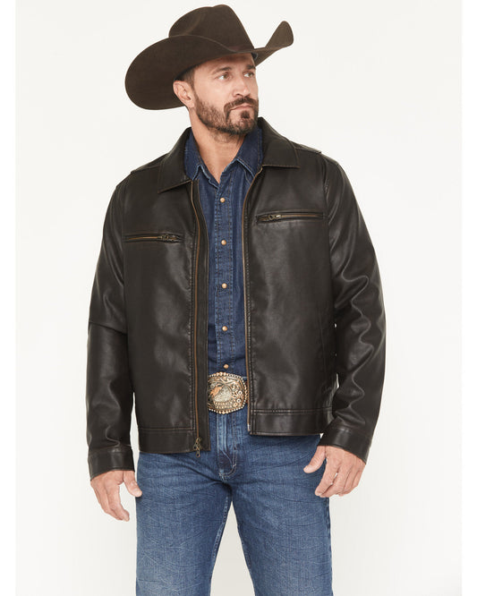 Men's Faux Leather Moto Jacket | Cody James Clothing