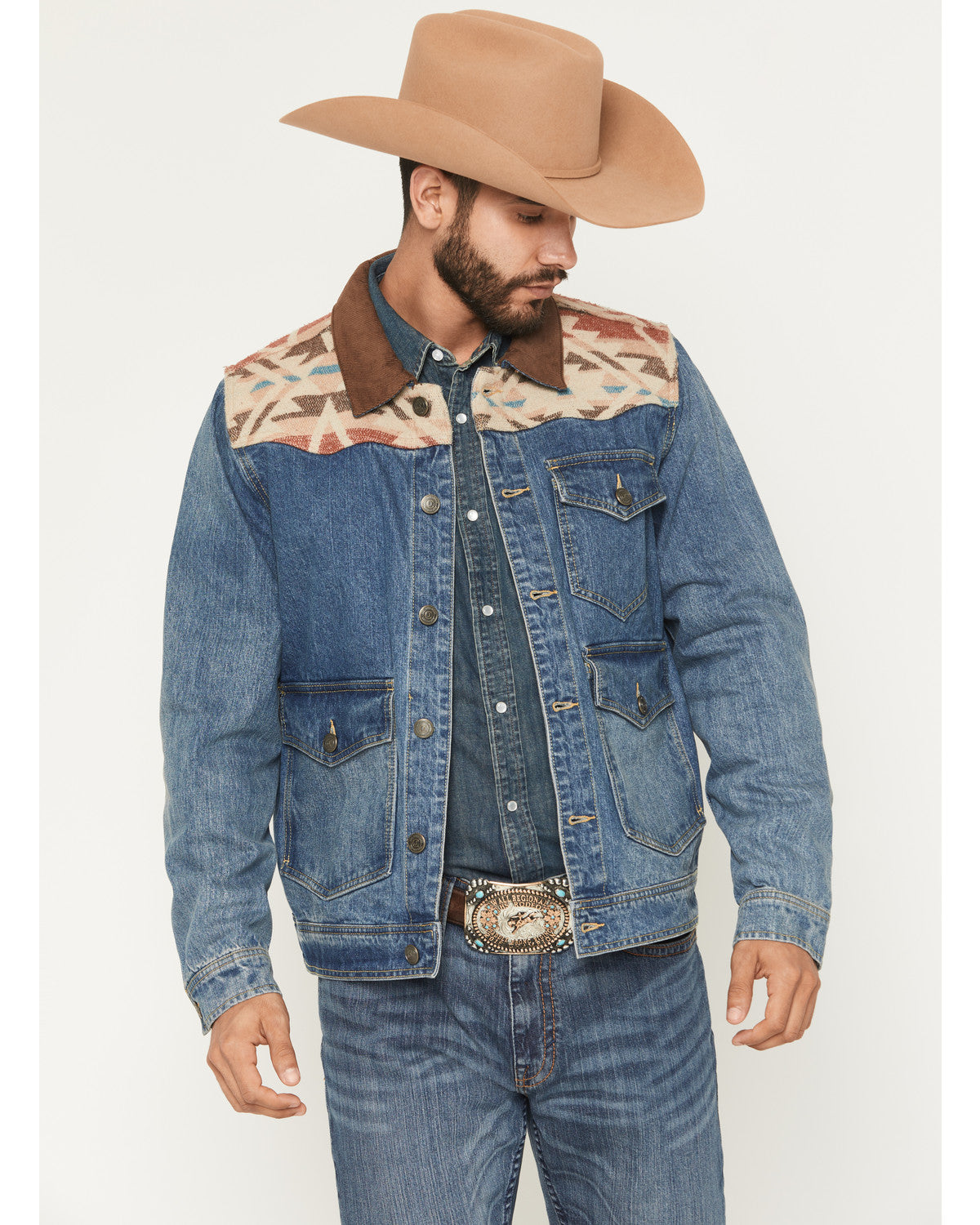 Men's Southwestern Blanket Yoke Unlined Denim Jacket | Cody James Clothing|Sale