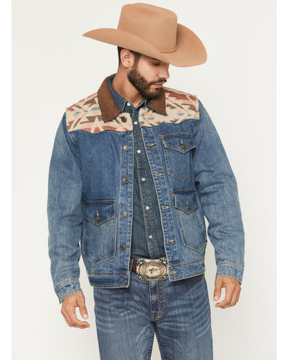 Men's Southwestern Blanket Yoke Unlined Denim Jacket | Cody James Clothing|Sale