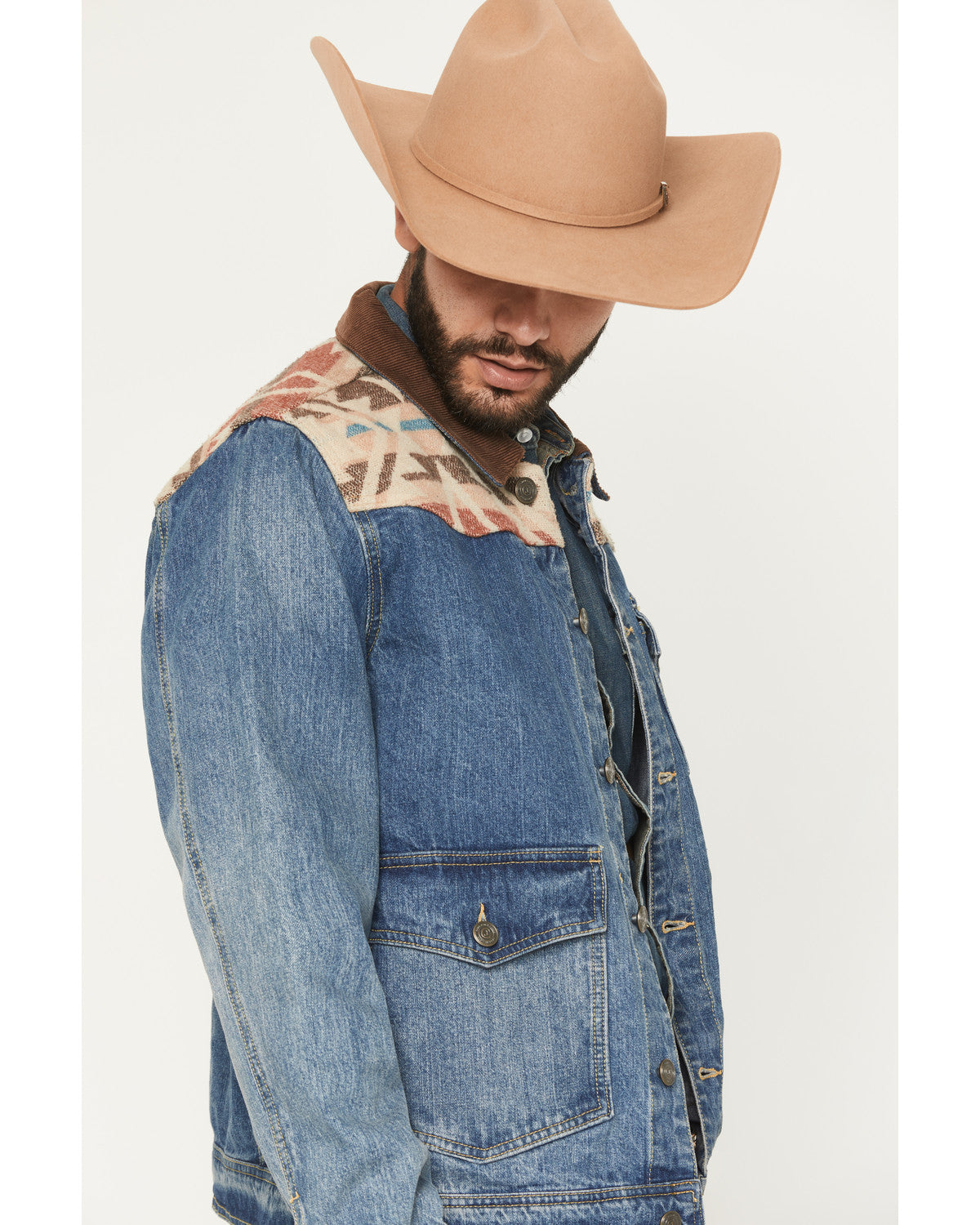 Men's Southwestern Blanket Yoke Unlined Denim Jacket | Cody James Clothing|Sale