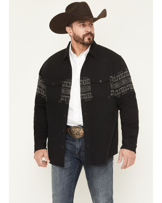 Men's Southwestern Border Print Sherpa Lined Flannel Shirt | Cody James Clothing|Sale