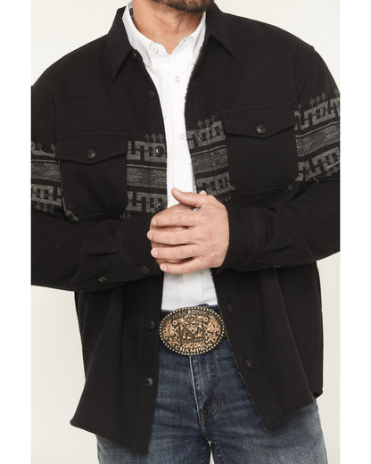 Men's Southwestern Border Print Sherpa Lined Flannel Shirt | Cody James Clothing|Sale