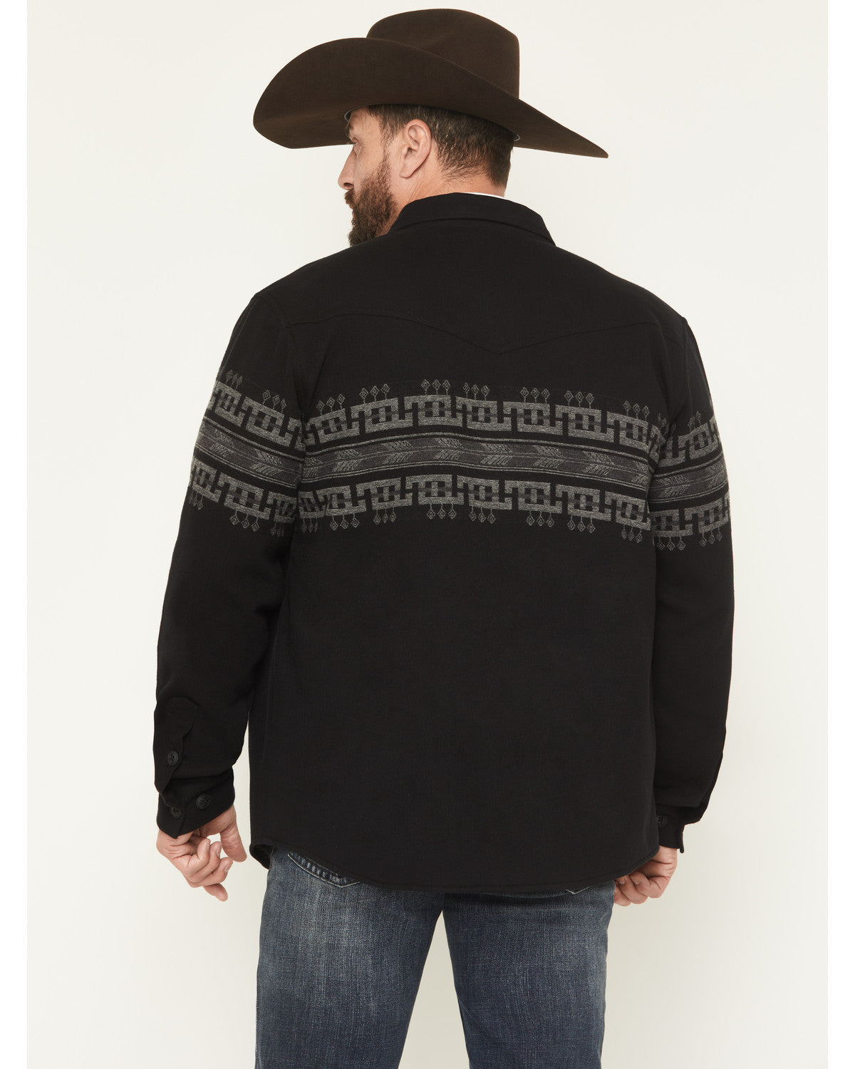 Men's Southwestern Border Print Sherpa Lined Flannel Shirt | Cody James Clothing|Sale