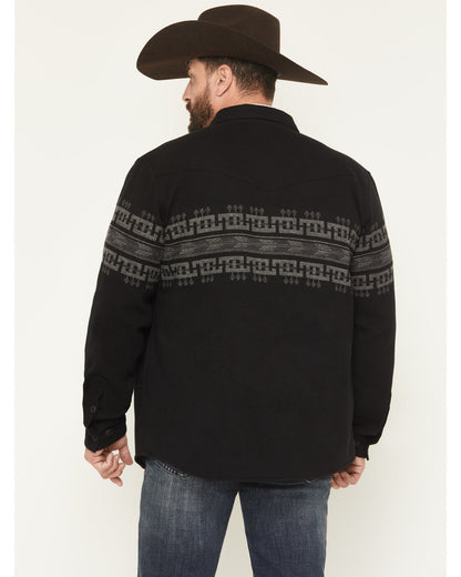 Men's Southwestern Border Print Sherpa Lined Flannel Shirt | Cody James Clothing|Sale