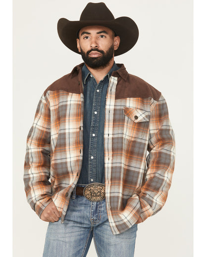 Men's Plaid Print Flannel Sherpa Lined Shirt Jacket | Cody James Clothing|Sale