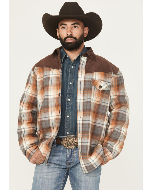 Men's Plaid Print Flannel Sherpa Lined Shirt Jacket | Cody James Clothing|Sale