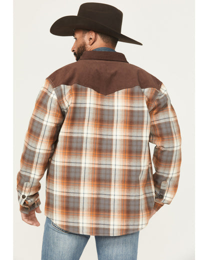 Men's Plaid Print Flannel Sherpa Lined Shirt Jacket | Cody James Clothing|Sale