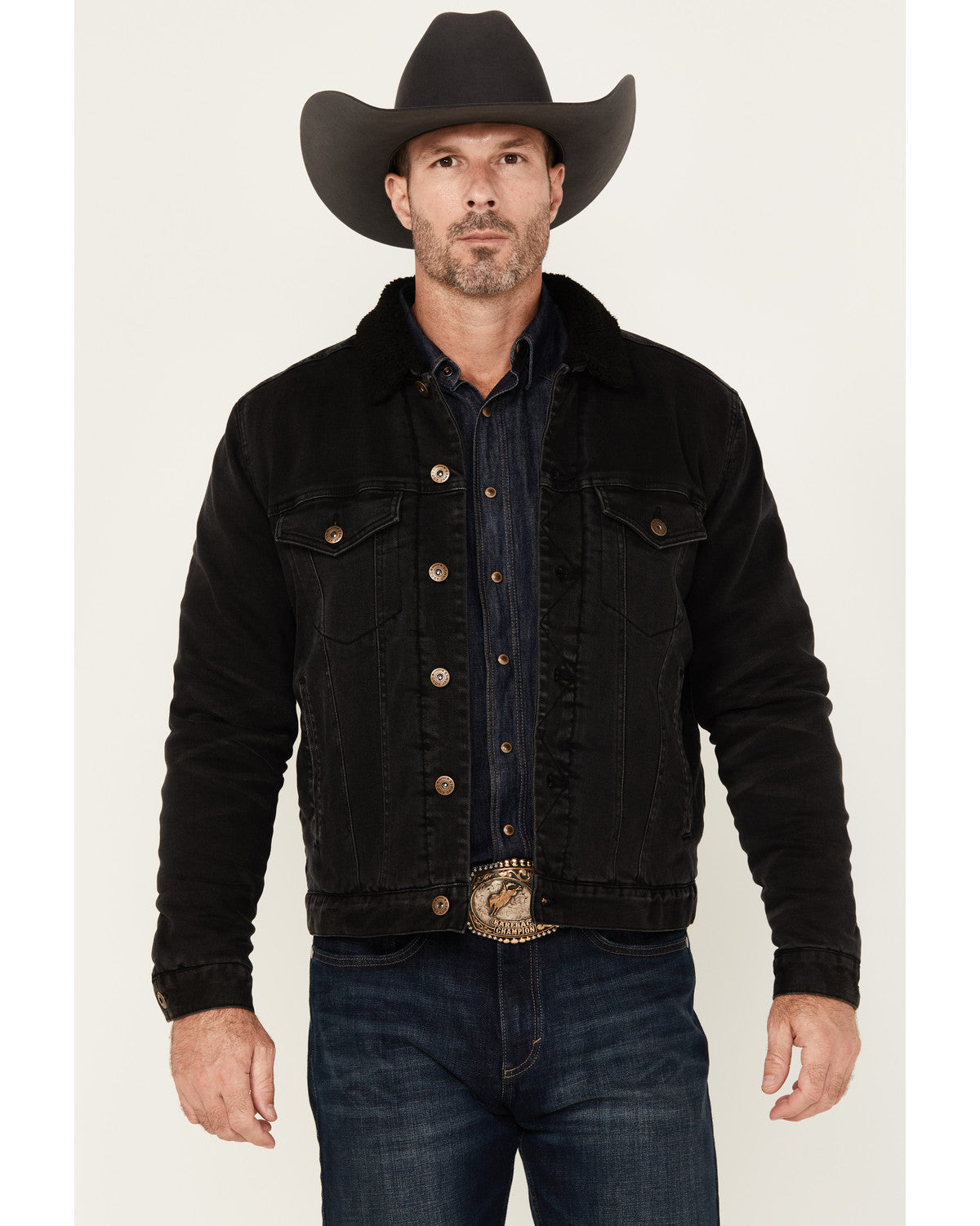 Men's Outlaw Sherpa Lined Denim Trucker Jacket | Cody James Clothing