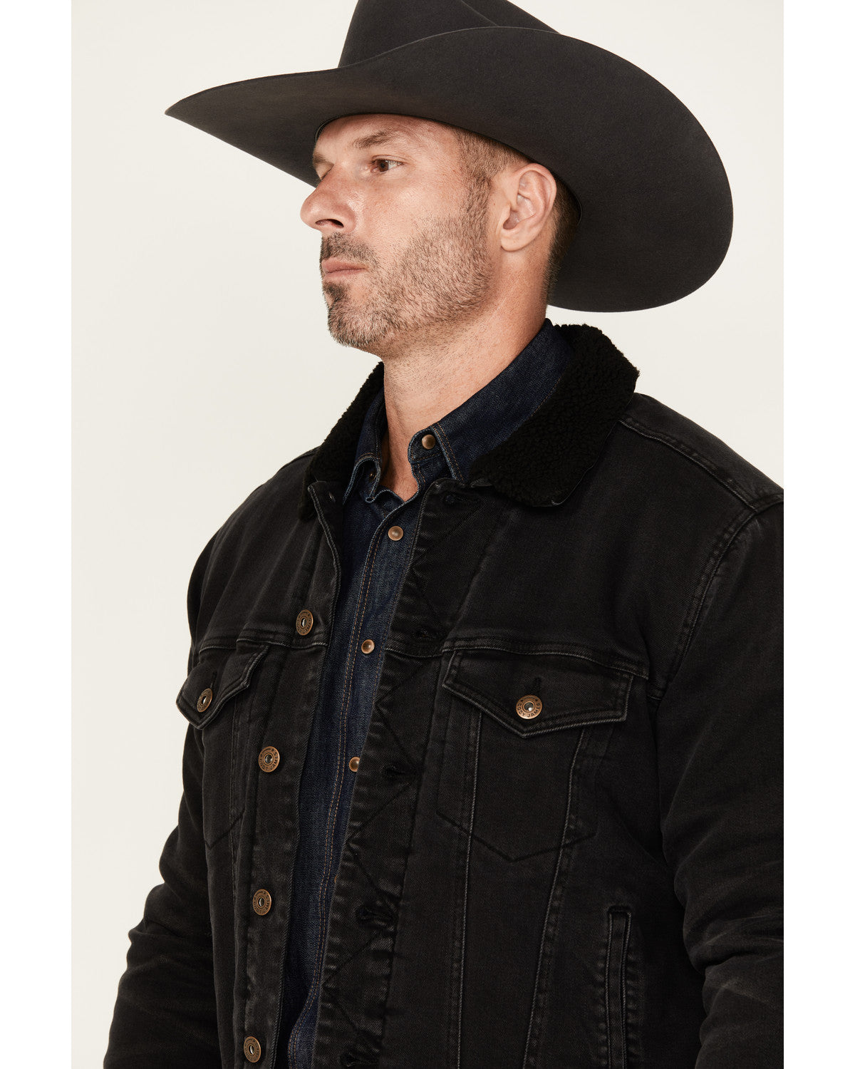 Men's Outlaw Sherpa Lined Denim Trucker Jacket | Cody James Clothing
