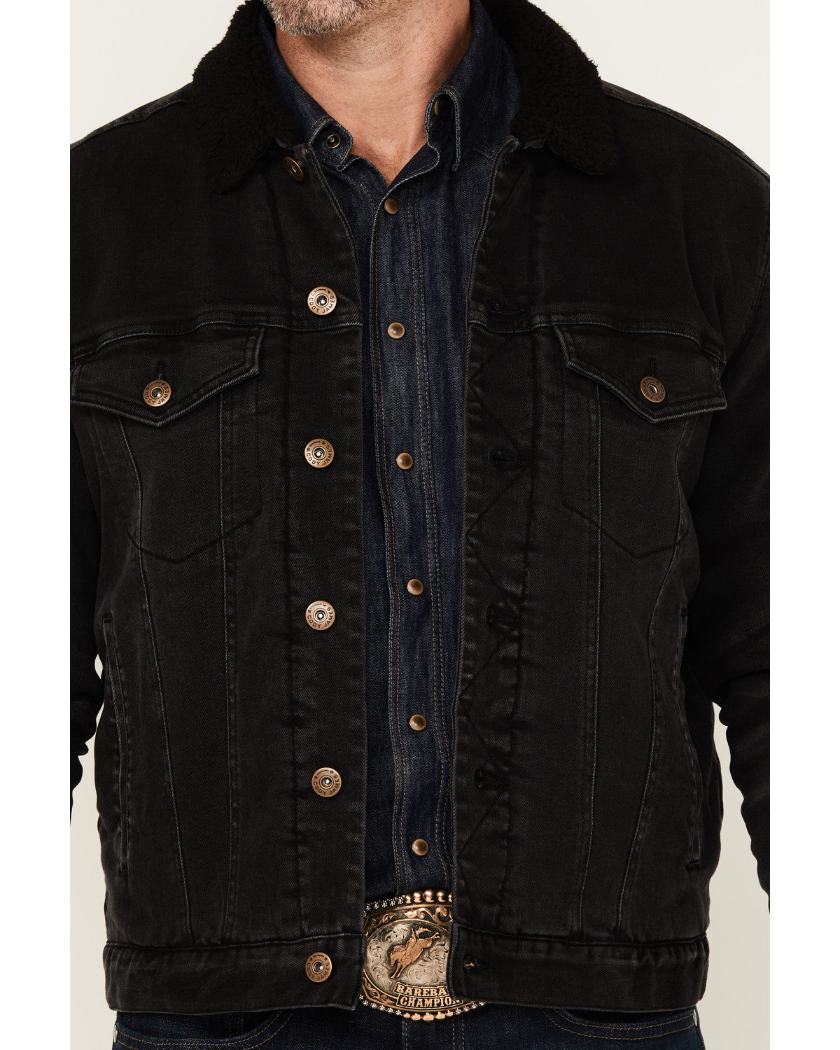 Men's Outlaw Sherpa Lined Denim Trucker Jacket | Cody James Clothing