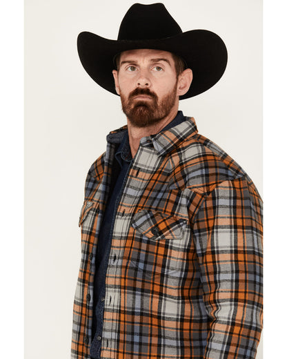 Men's Plaid Long Sleeve Button-Down Shirt Jacket | Cody James Clothing|Sale