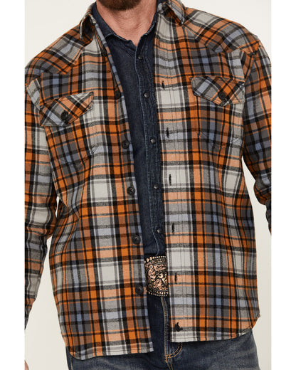 Men's Plaid Long Sleeve Button-Down Shirt Jacket | Cody James Clothing|Sale