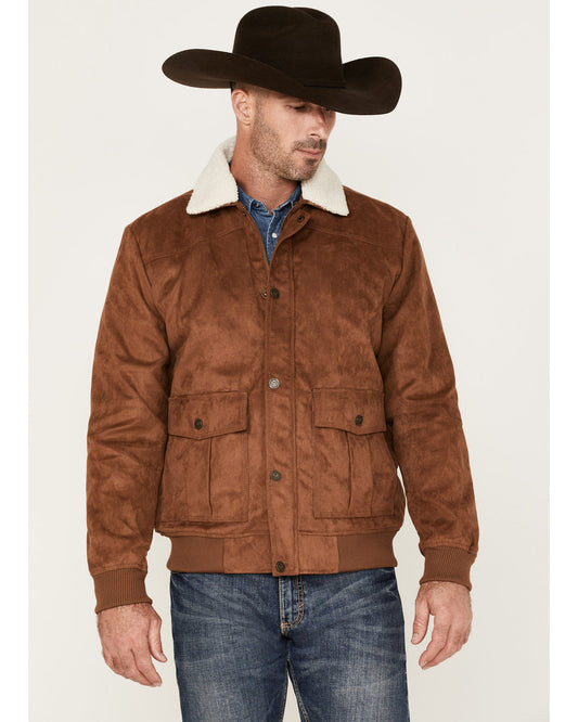 Men's Edward Faux Suede Sherpa Collar Bomber Jacket | Cody James Clothing|Sale