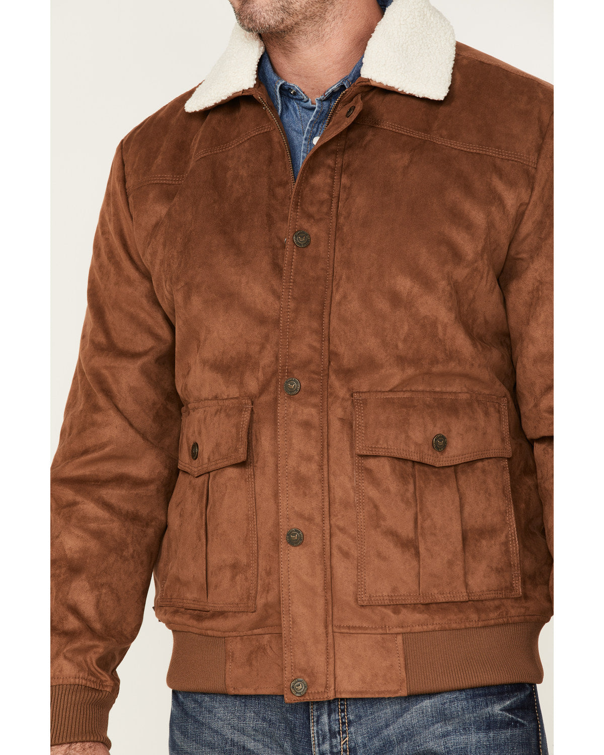 Men's Edward Faux Suede Sherpa Collar Bomber Jacket | Cody James Clothing|Sale