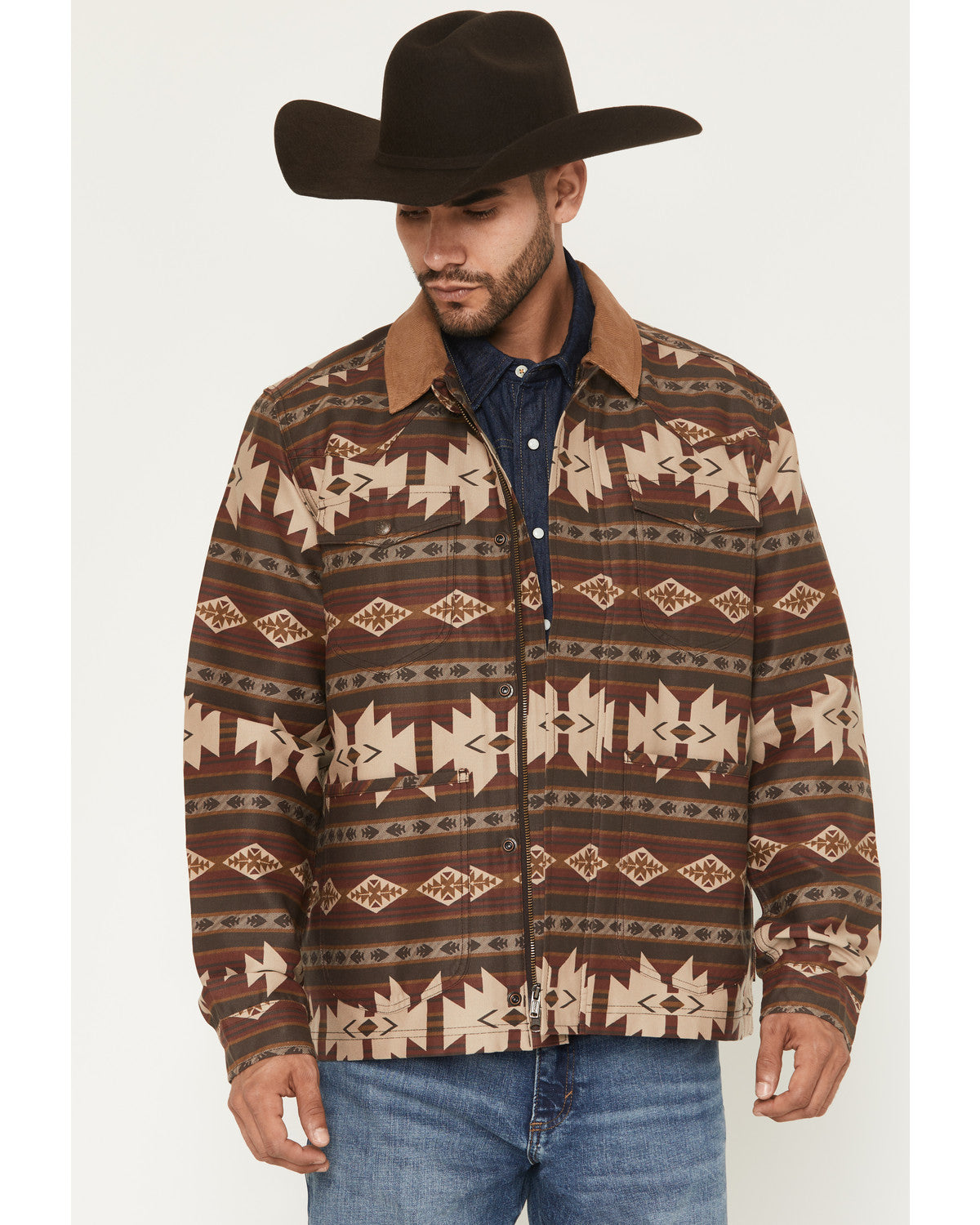 Men's FR Buck Southwestern Print Barn Coat | Cody James Clothing|Sale
