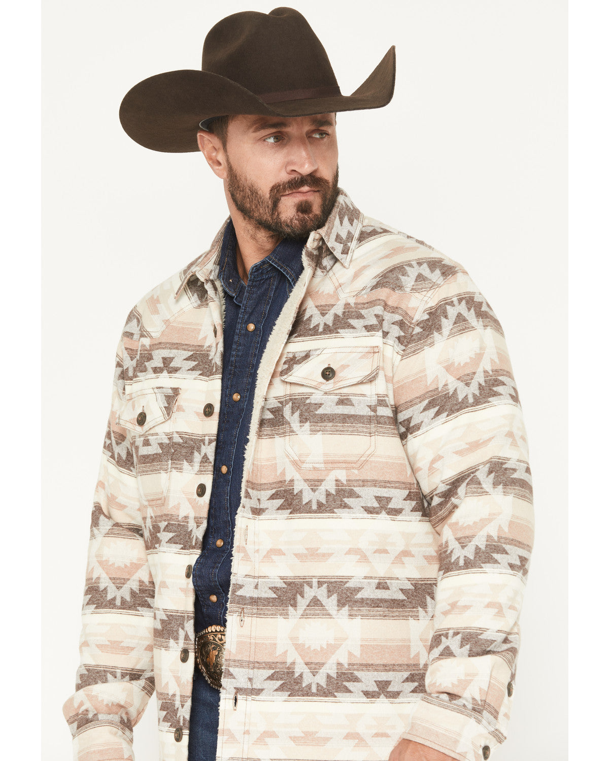 Men's Emmons Sherpa Lined Southwestern Striped Flannel Shir | Cody James Clothing|Sale