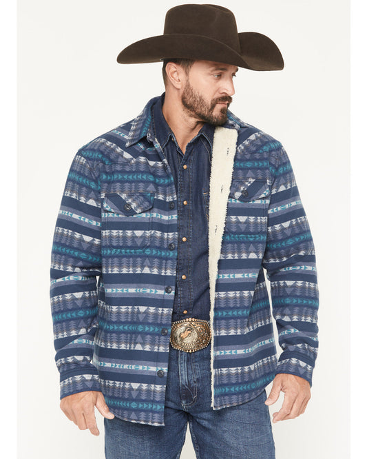 Men's Benton Sherpa Lined Southwestern Print Flannel Shirt | Cody James Clothing|Sale