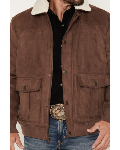 Men's Edward Faux Suede Snap Sherpa Bomber Jacket | Cody James Clothing