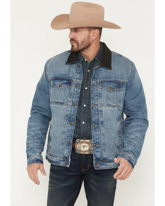 Men's Bandera Light Wash Sherpa Lined Denim Jacket | Cody James Clothing