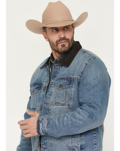 Men's Bandera Light Wash Sherpa Lined Denim Jacket | Cody James Clothing