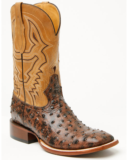 Men's Badlands Ostrich Print Western Boots - Broad Square T | Cody James Boots