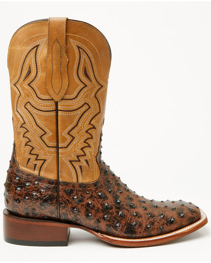 Men's Badlands Ostrich Print Western Boots - Broad Square T | Cody James Boots
