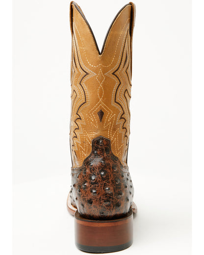 Men's Badlands Ostrich Print Western Boots - Broad Square T | Cody James Boots