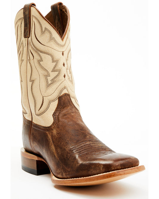 Men's Bone Western Boots - Broad Square Toe | Cody James Boots