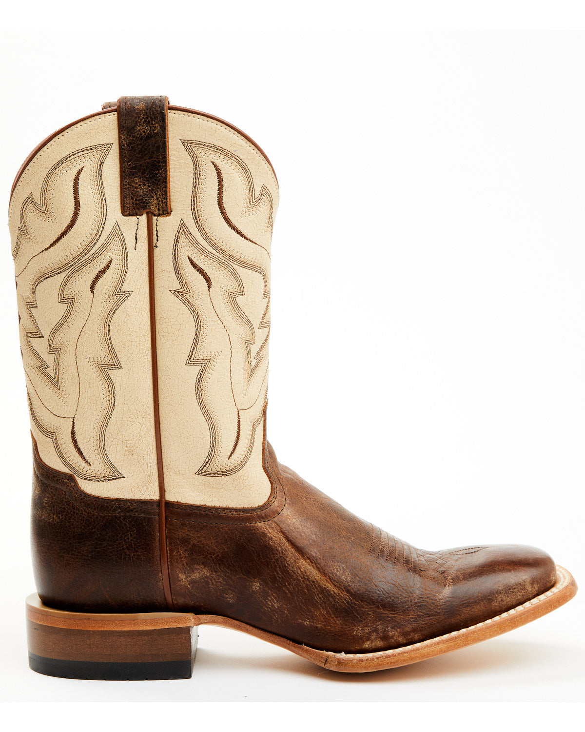 Men's Bone Western Boots - Broad Square Toe | Cody James Boots