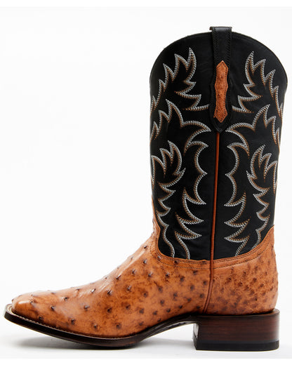 Men's Full Quill Cognac Ostrich Exotic Western Boots - Broa | Cody James Boots