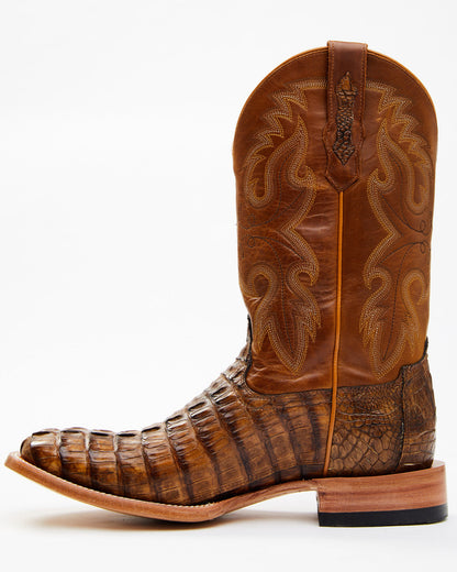 Men's Exotic Caiman Tail Skin Western Boots - Broad Square | Cody James Boots|Accessories