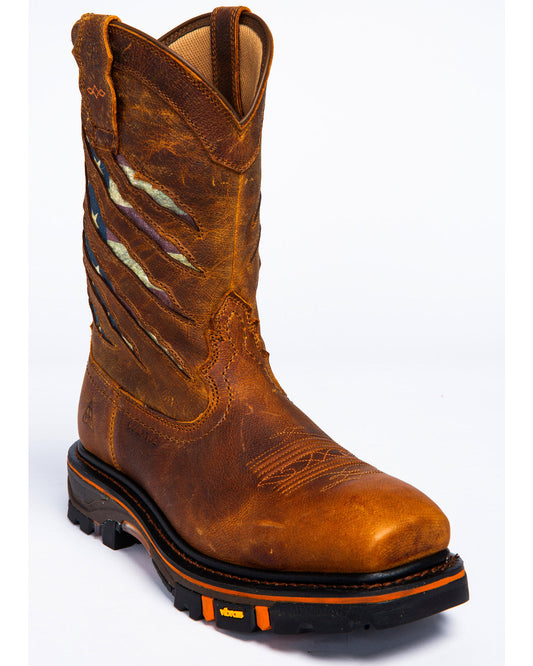 Men's 11" Flag Western Work Boots - Nano Composite Toe | Cody James Boots