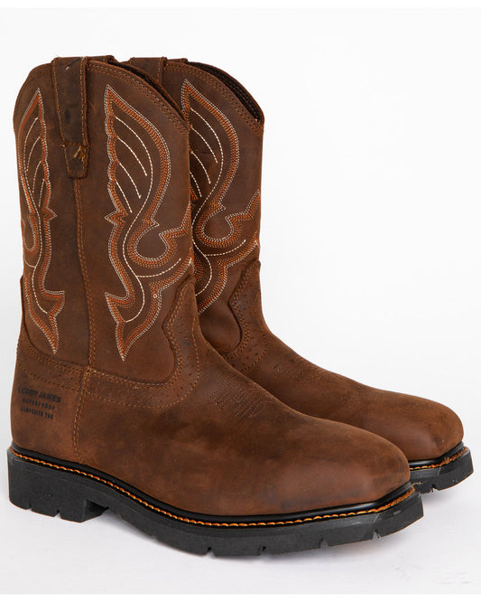 Men's 10" Waterproof Pull-On Work Boots - Composite Toe | Cody James Boots