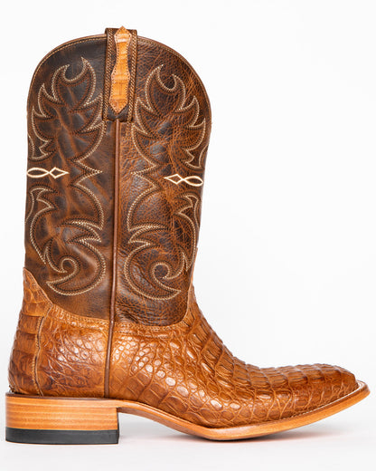 Men's Burnished Caiman Exotic Boots - Broad Square Toe | Cody James Boots