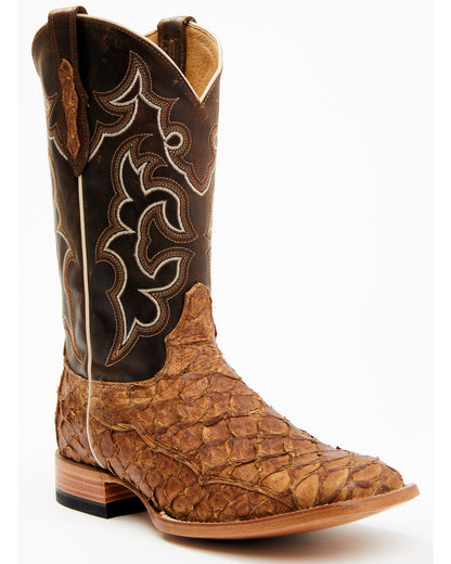 Men's Exotic Pirarucu Skin Western Boots - Broad Square Toe | Cody James Boots
