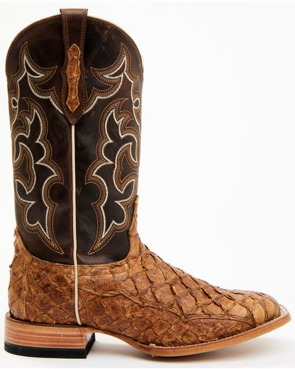 Men's Exotic Pirarucu Skin Western Boots - Broad Square Toe | Cody James Boots