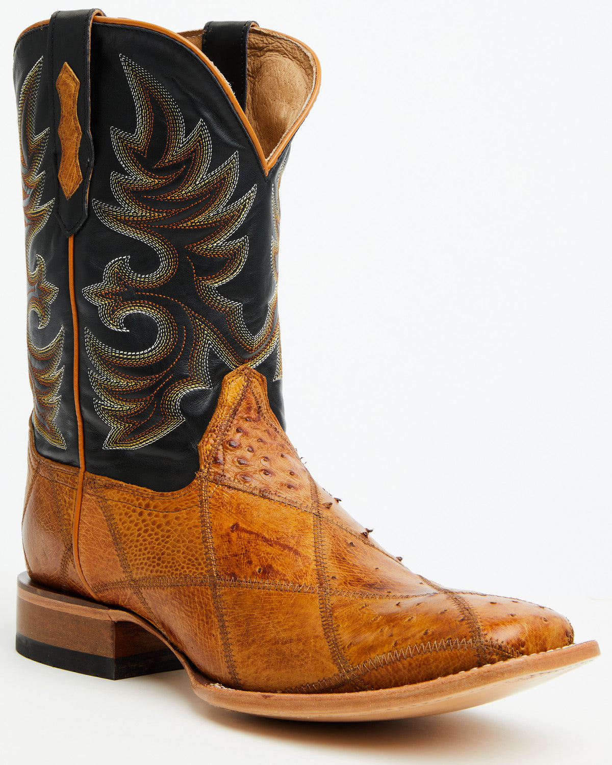 Men's Exotic Ostrich Patchwork Western Boots - Broad Square | Cody James Boots