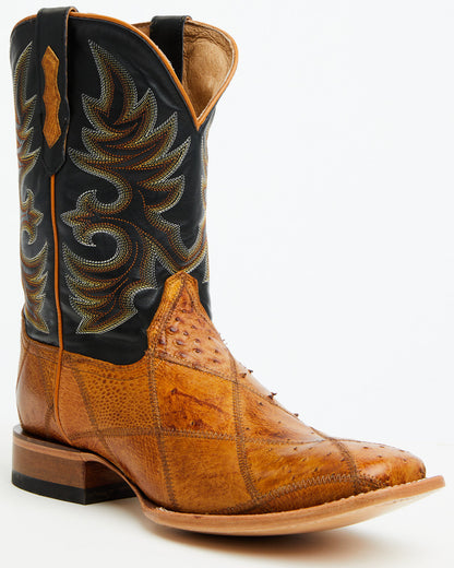 Men's Exotic Ostrich Patchwork Western Boots - Broad Square | Cody James Boots