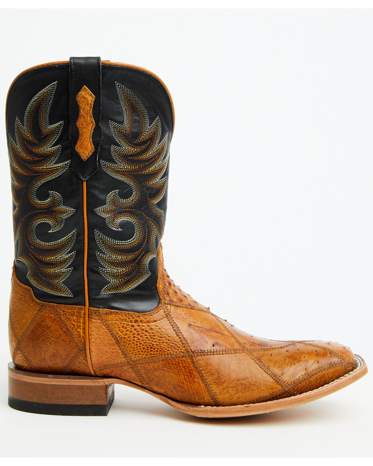 Men's Exotic Ostrich Patchwork Western Boots - Broad Square | Cody James Boots