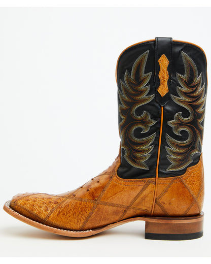 Men's Exotic Ostrich Patchwork Western Boots - Broad Square | Cody James Boots