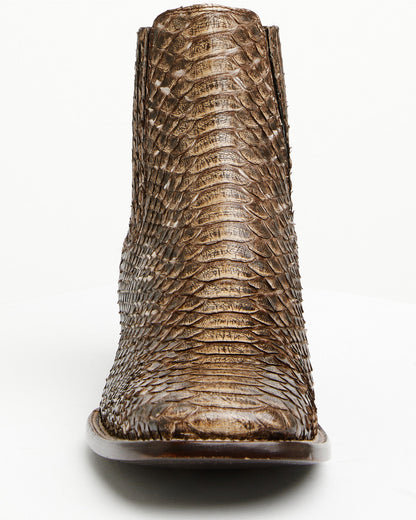 Men's Hash Exotic Python Western Ankle Boots - Broad Square | Cody James Boots