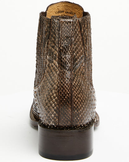 Men's Hash Exotic Python Western Ankle Boots - Broad Square | Cody James Boots