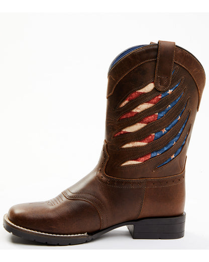 Boys' Ripped Flag Western Boots - Broad Square Toe | Cody James Boots