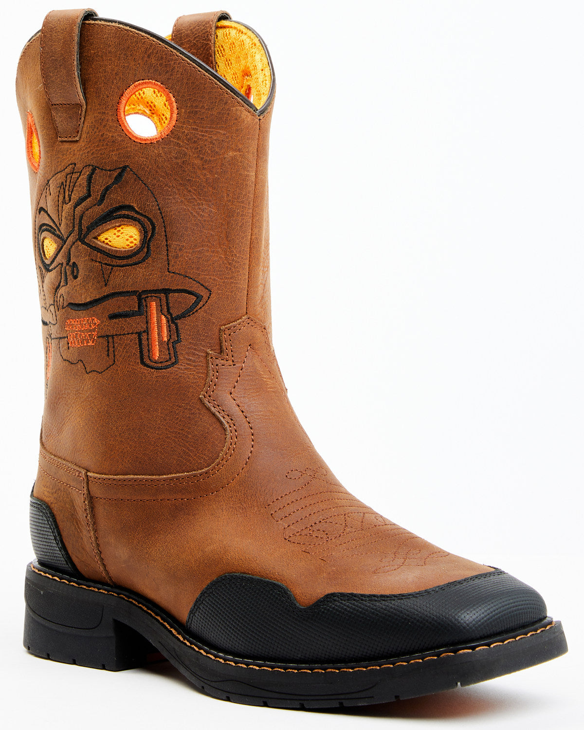 Boys' Skull Work Boots - Broad Square Toe | Cody James Boots|Sale