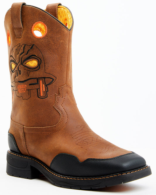Boys' Skull Work Boots - Broad Square Toe | Cody James Boots|Sale